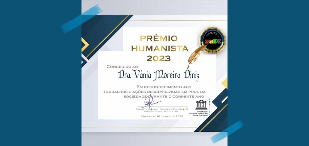 Vânia Moreira Diniz - Prêmio humanista 2023